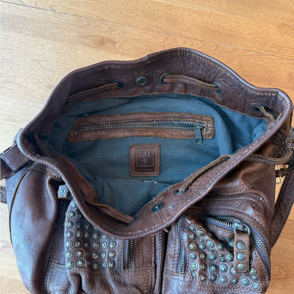 Frye Brown Leather Bag with Vintage Distressed Look